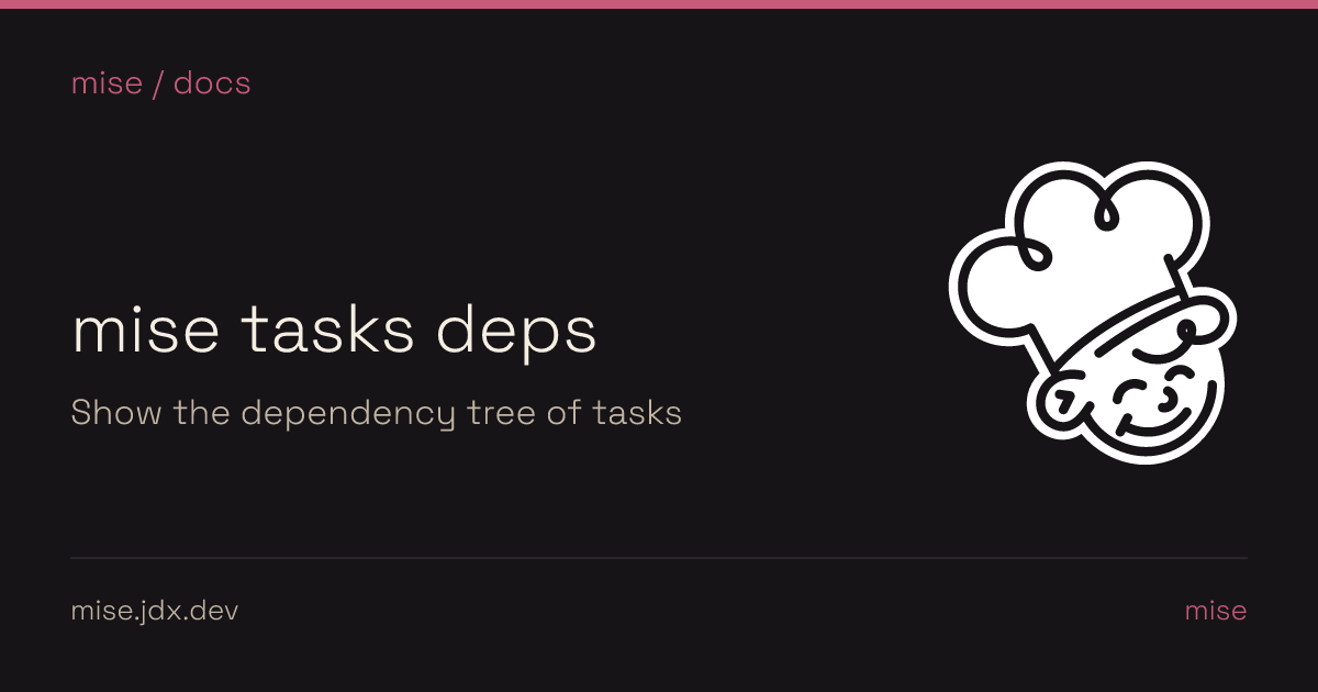 mise tasks deps | mise-en-place